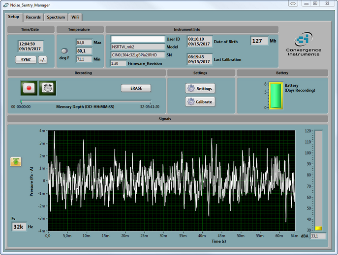 (1) Noise_Sentry_Manager - Initial Setup page