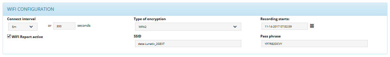 3h- My Instruments - Instrument Config - WiFi Configuration section